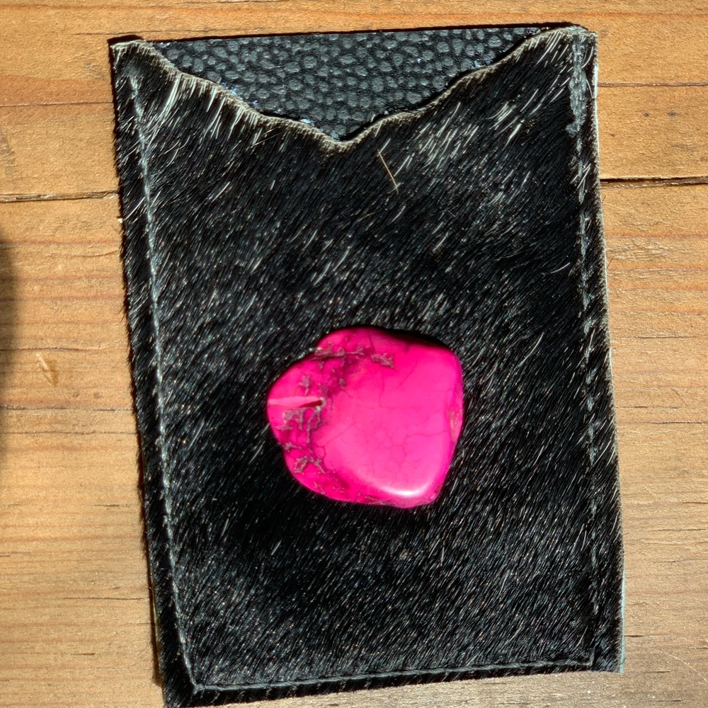 Cowhide Cellphone Card Caddy - Picture 8 of 8